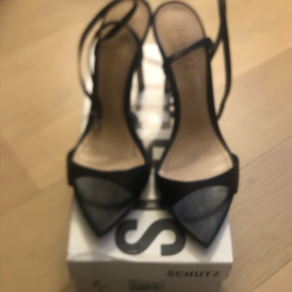 Schutz Jennison strappy black open-toe heel